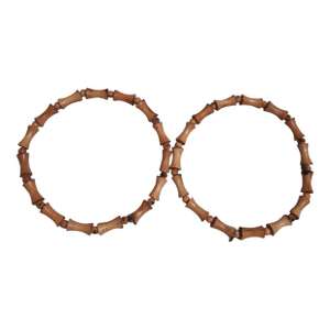 Vintage Wooden Bead Bamboo Hoops