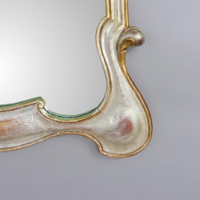 Vintage French Art Nouveau Gilt Wood Mirror Unsigned 20thC For Sale - Image 6 of 8