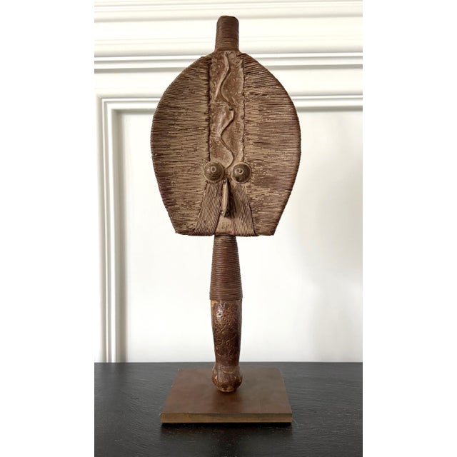 On offer is an African wooden and metal sculptural work called Boho na bwete from Northern part of Gabon made by Mahongwe...