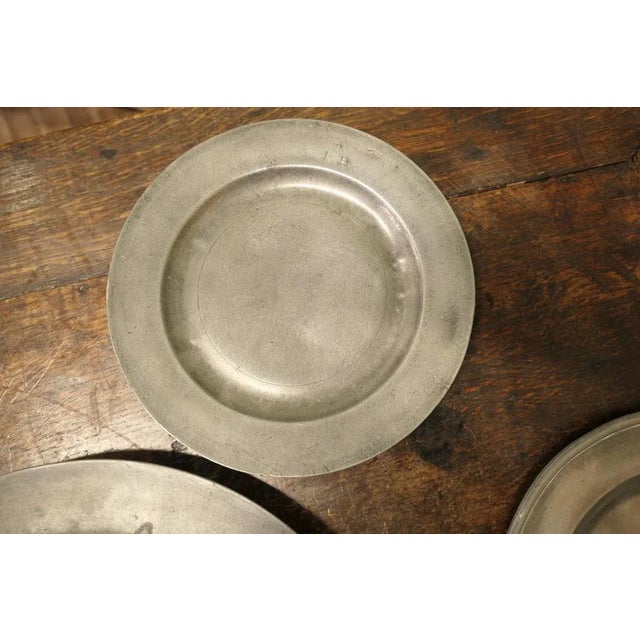 Antique English Pewter Chargers, Set of 4 For Sale - Image 3 of 8
