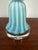 Beautiful Vintage Turquoise Murano Opaline Glass Lamp With Ribbed and Flared Shape For Sale - Image 9 of 9