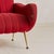Italian Red Channeled Armchair with Brass Legs, 1950s - 4 Available For Sale - Image 9 of 11