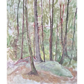 1970s "Woods in New Jersey" Unfinished Landscape Oil Painting by William A. Smith For Sale