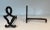 Modernist Cast Iron and Wrought Iron Andirons by Raymond Subes - a Pair For Sale - Image 6 of 12