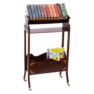 Early 20th Century Edwardian Inlaid Mahogany Bookstand For Sale