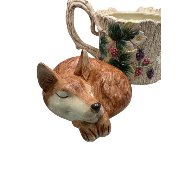 Vintage Fitz & Floyd Reynard Sleeping Fox 5 Piece Tea Service For Sale - Image 6 of 17