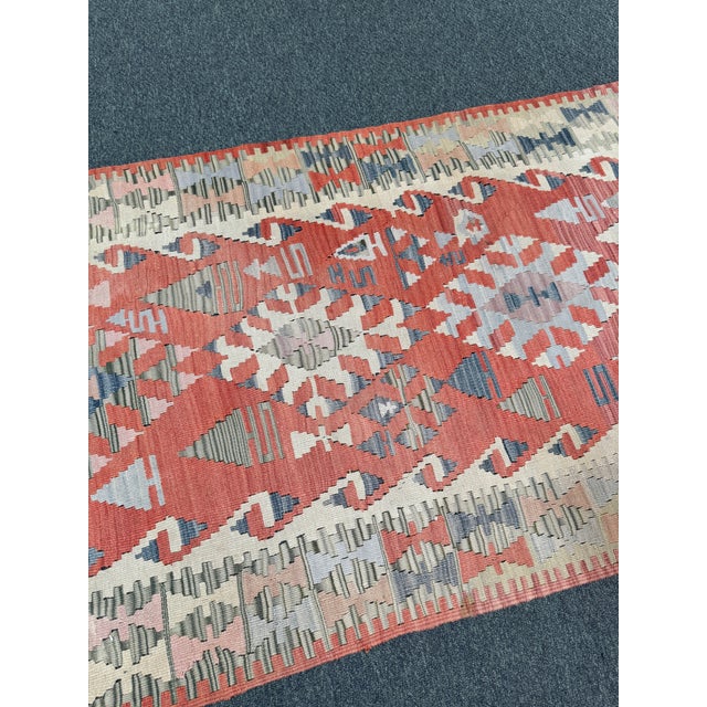 3ft × 10ft 3in Hand Woven Flat-Weave Kilim Runner, Vintage For Sale - Image 11 of 12