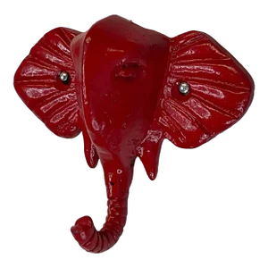 Vintage Cast Iron Elephant Hook, Newly Lacquered in Red