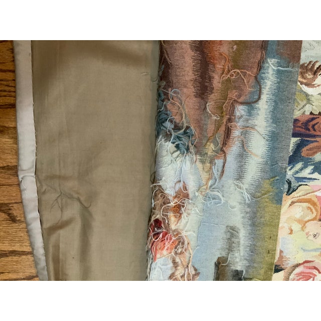 Large Vintage Figural Aubusson Pastoral Tapestry 50” X 72” Appearing to Be Handwoven Wool - A True Focal Point, Statement Piece - See Pics! For Sale - Image 9 of 11