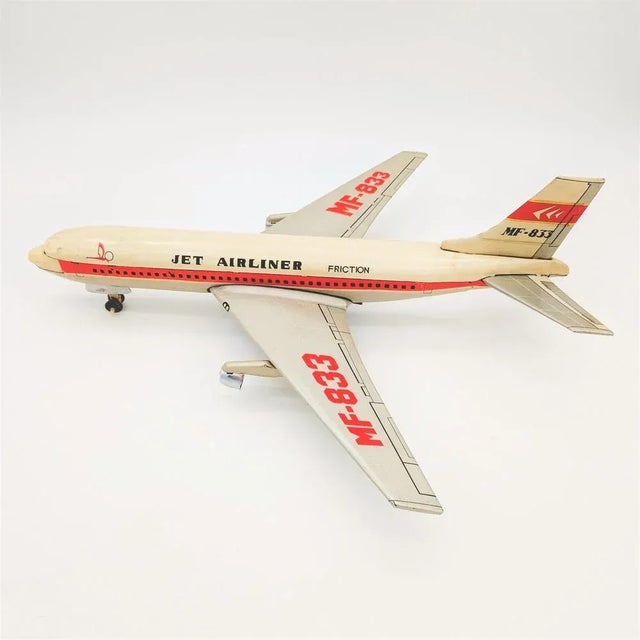 Tin Toy Aircraft Jet Airliner Mf 833, 1960s For Sale - Image 4 of 9