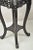 Chinoiserie Japanese Carved Wood Black Ebonized 28" Plant Stand Side Table Lacquer Top For Sale - Image 3 of 10