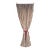 Antique 1920s French Cotton Curtain Panel, Pink and Brown Stripe With Florals For Sale