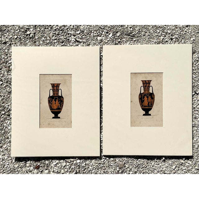 Paper Vintage Boho Greek Urn Original Prints - Set of 2 For Sale - Image 7 of 12