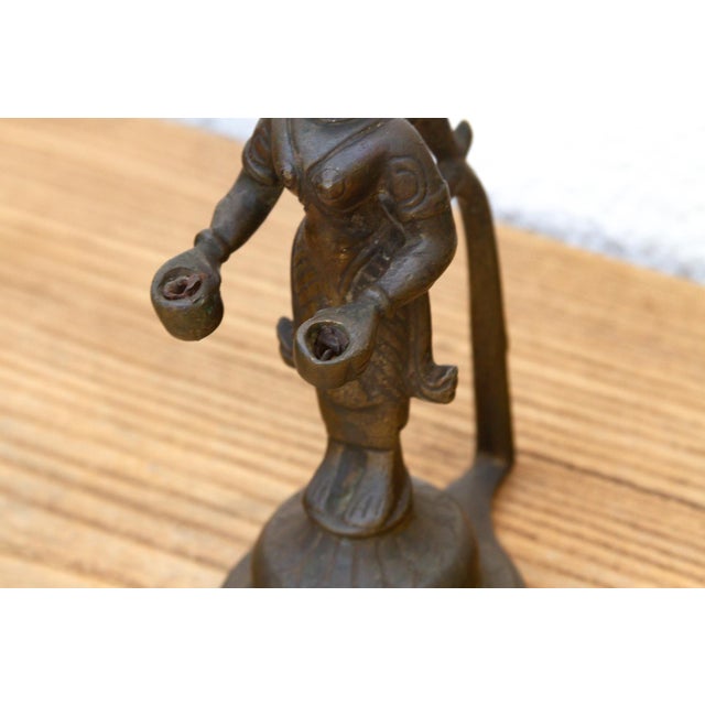 Rare Indian Bronze Deepalakshmi For Sale In Los Angeles - Image 6 of 9