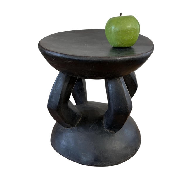 Wood African Vintage Carved Wood Milk Stool Hehe Gogo People Tanzania 11" H For Sale - Image 7 of 7