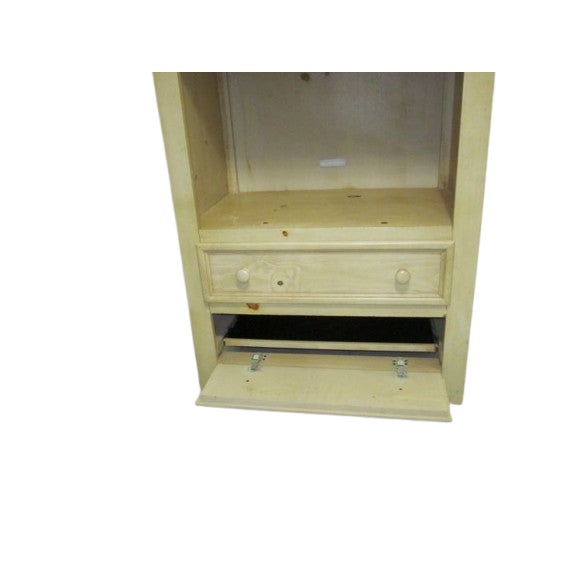 Natural Wood Tv Armoire Entertainment Center Made in Mexico For Sale - Image 4 of 7