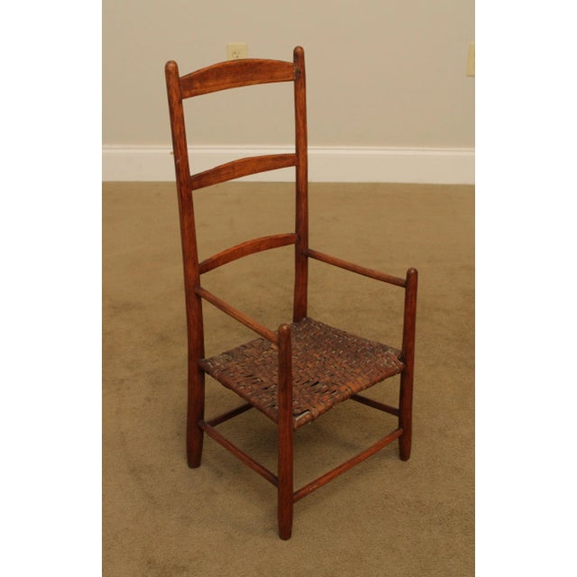 Youth Ladder Back Chair with Basketweave Cane Seat For Sale - Image 4 of 13