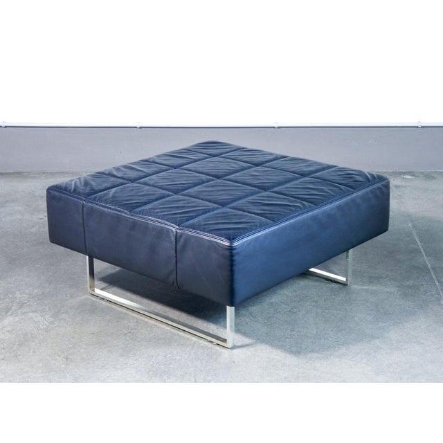 Ottoman in Black Leather and Metal from Poltrona Frau, 1990s For Sale - Image 10 of 16