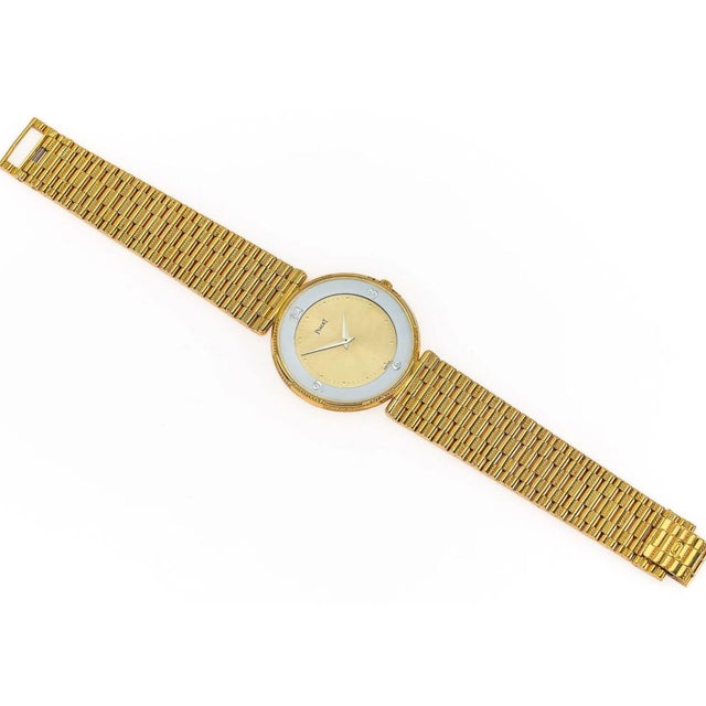 Metal Piaget 2642 18k Gold Ultra-Thin Manual 2-Tone Dial 31mm Watch For Sale - Image 7 of 13