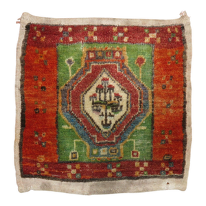 Mid-20th Century Zabihi Collection Green Turkish Anatolian Throw Rug
