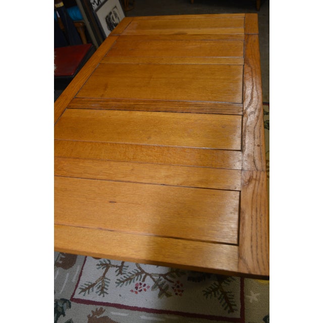 English Early 1900’s English Oak Barley Twist Draw - Leaf Dining Pub / Tavern Extending Table For Sale - Image 3 of 16