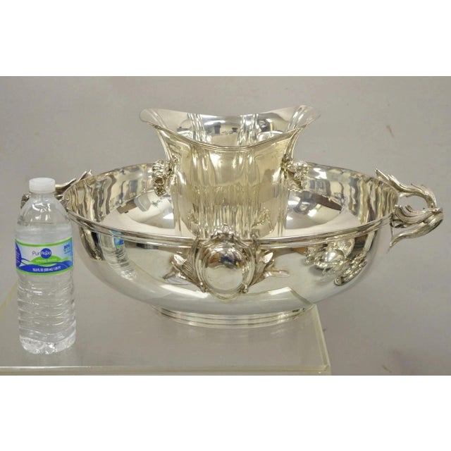 Antique English Victorian Royal Castle Silver Plated Ice Bowl & Champagne Chiller Bucket. Listing includes (1) large ice...