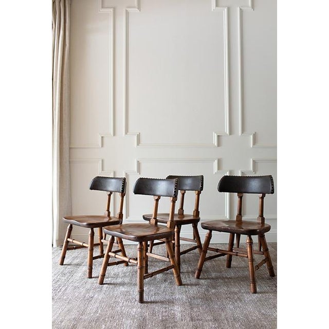Mid-Century Dixie Furniture Pub Chairs and Matching Faux Bamboo Hexagonal Game Table Set For Sale - Image 14 of 18