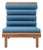 Rishon Dark Teak Outdoor Lounge Chair – Alpine Modern Design in Sunbrella Sapphire Blue For Sale