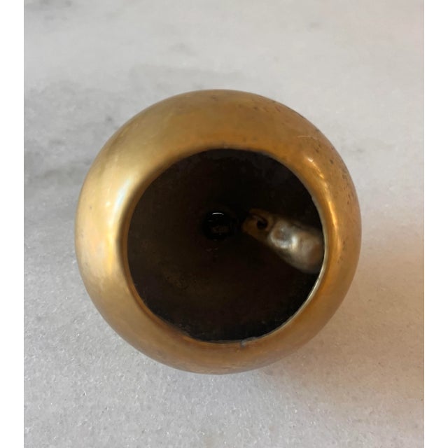 Metal Vintage Brass Apple Bell For Sale - Image 7 of 8