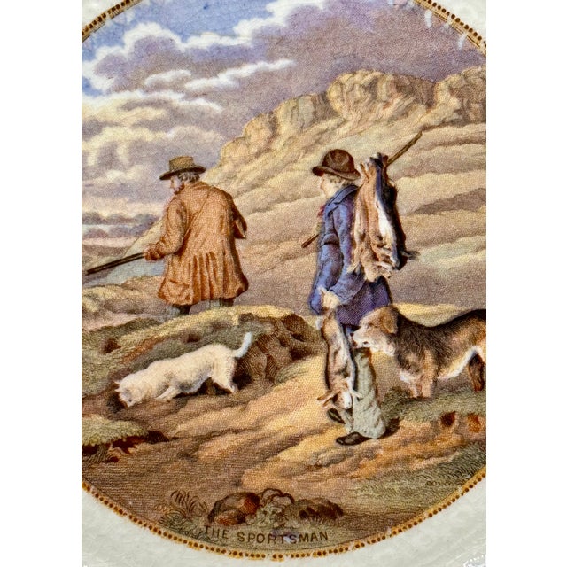 Brown Antique Rare Royal Cauldon "Ridgewood" Sportsman Pattern Plates - Set of 6 For Sale - Image 8 of 9