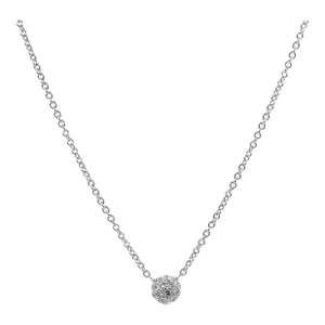 18k(750) White Gold Natural Diamond Pendant Necklace With Chain