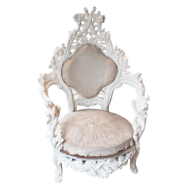 1920s Early 20th Century Italian Carved Wooden Armchairs, 1920s, Set of 2 For Sale - Image 5 of 6