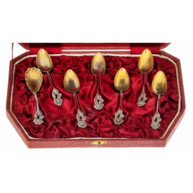Baroque Portuguese Silver Spoons and Ladle, 19th Century, Set of 8 For Sale - Image 3 of 5