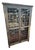 Mid 20th Century Rustic English Tudor Revival Glazed Bookcase Cabinet For Sale