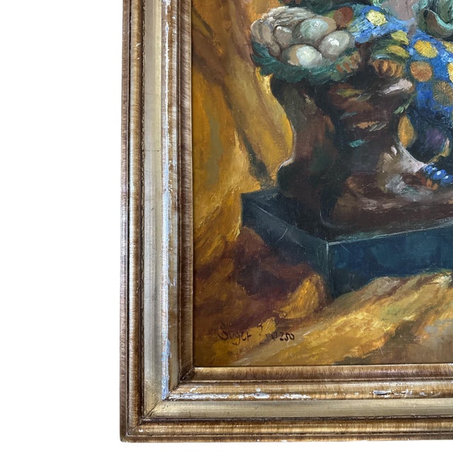 Surrealist Still Life With Foo Dog by Zsuzsanna Suger, Signed Oil on Canvas, C. 2000 For Sale In Los Angeles - Image 6 of 8