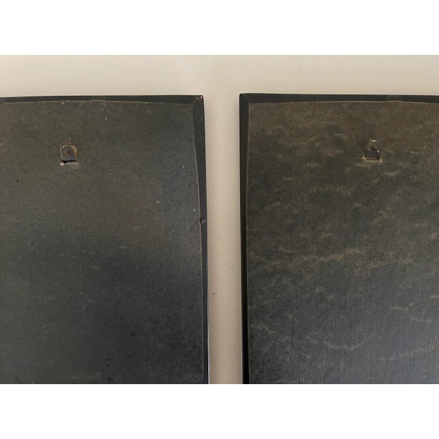 Mid 20th Century Delft Tiles in Stamped Copper Frames, a Pair For Sale - Image 5 of 5