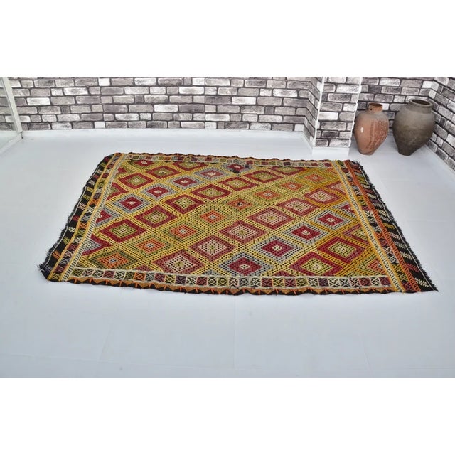 Handmade wool and cotton rug in Turkish Anatolia Carpet, Vintage Oushak Rug, Turkish Vintage Anatolian Rug, Handmade wool...
