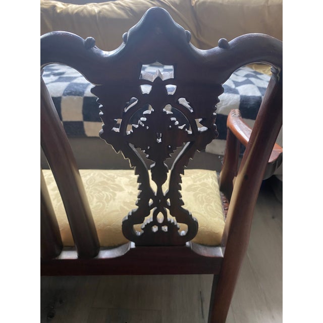 Antique Victorian Mahogany Chippendale-Style Children’s Loveseat (1870-1920s) For Sale In Los Angeles - Image 6 of 9