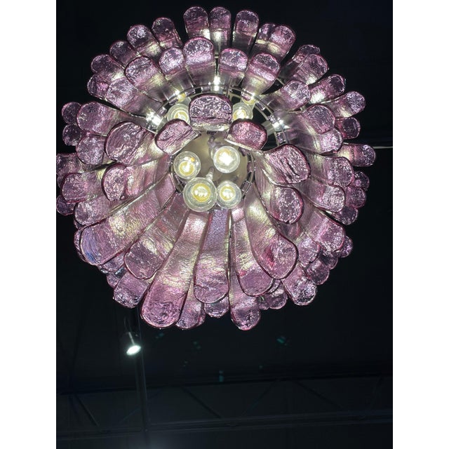 Monumental a.v. Mazzega 3-Tier Lilac Murano Glass Chandelier For Sale - Image 12 of 15