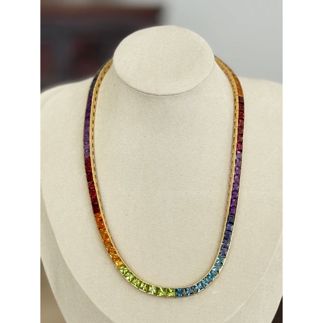 H. Stern 18k Gold Brazilian Rainbow Gemstone Necklace, 49.80 Carats, Circa 1990 For Sale - Image 18 of 18