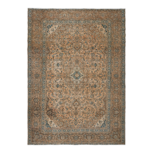 1970s Vintage Persian Handknotted Wool Orange Oversize Area Rug
