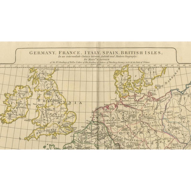 Antique Map of Europe Roman to Medieval Transition from Danville, 1818 For Sale - Image 4 of 11