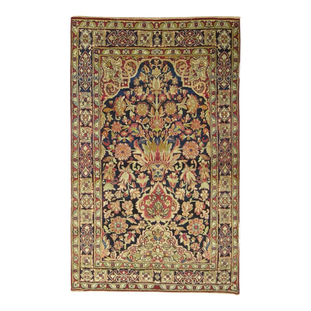 Zabihi Collection Lavar Kerman Collectible Caliber 19th century Rug - 4'1" x 6'8" For Sale