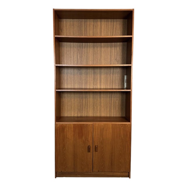 Mid-Century Danish Teak Veneer Bookcase For Sale