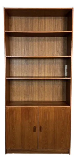 Mid-Century Danish Teak Veneer Bookcase