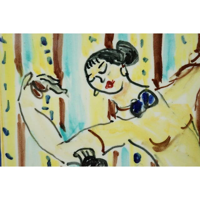 Ceramic Tile with Spanish Flamenco Dancers by Mario Cortiello, Italy, 1920s For Sale - Image 12 of 18
