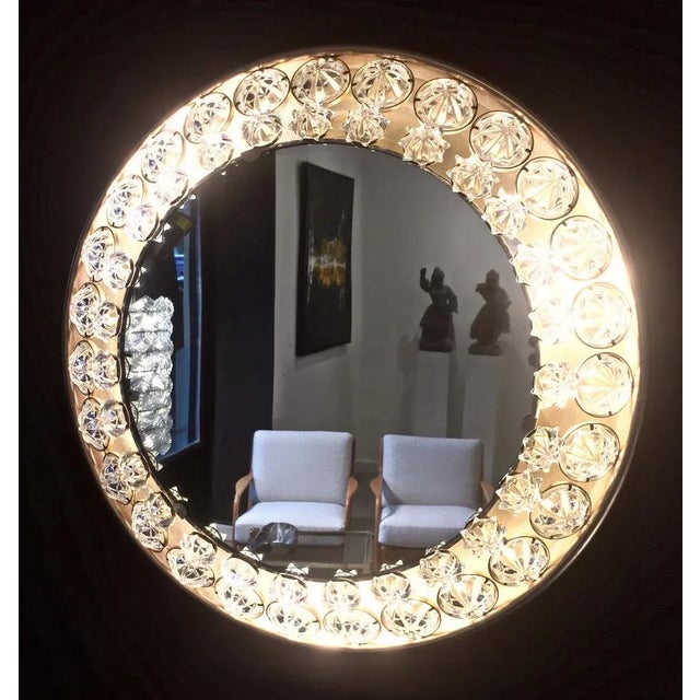 Lighting Mirror in Brass and Resin For Sale - Image 9 of 12