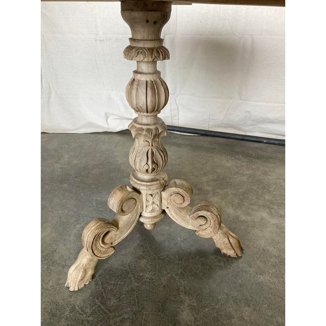 Antique Bleached Carved Oak Side Table With Hoof Feet 19th Century For Sale - Image 9 of 13