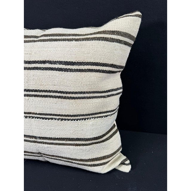 Contemporary Turkish Hemp Pillow Cushion Natural Beige Brown Pillow Cushion Cover 24"x24" For Sale - Image 3 of 4