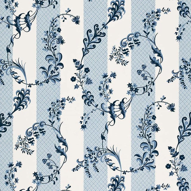 Sample- Schumacher X Timothy Corrigan Bagatelle Fabric in Bleu Marine For Sale